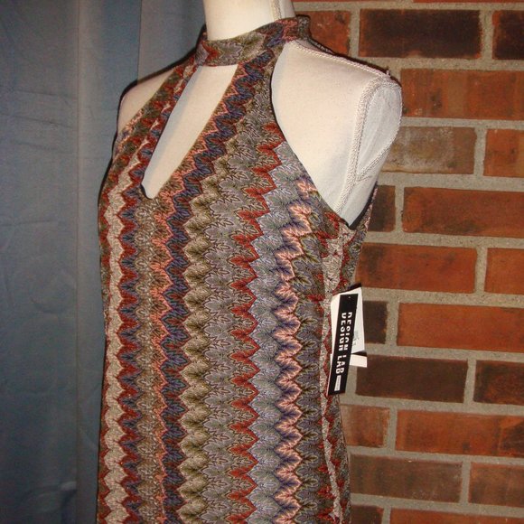 Design Lab Multi Color Sleeveless Maxi Dress L - Picture 3 of 9